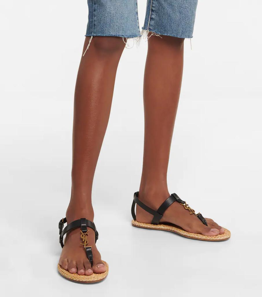 商品Yves Saint Laurent|Cassandra皮革夹趾凉鞋,价格¥7121,第6张图片详细描述