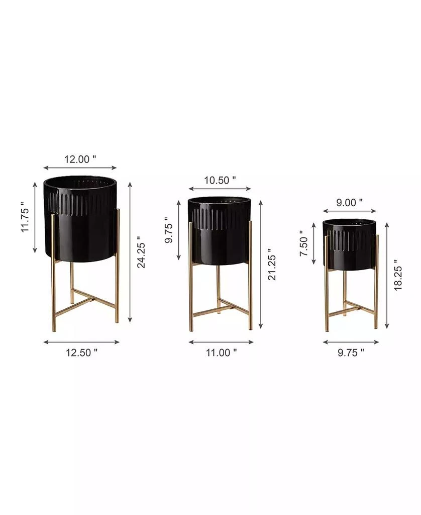 商品Glitzhome|Modern Metal Plant Stands, Set of 3,价格¥1548,第2张图片详细描述