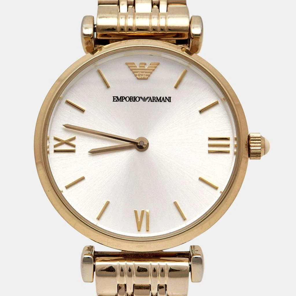 商品[二手商品] Emporio Armani|Emporio Armani Silver Gold Plated Stainless Steel Classic AR-1877 Women's Wristwatch 32 mm,价格¥1118,第3张图片详细描述