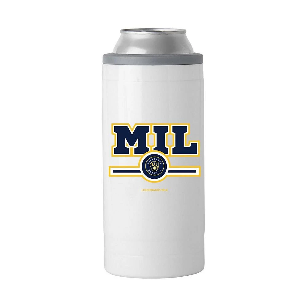 商品Logo Brands|Milwaukee Brewers 12 oz Letterman Slim Can Cooler,价格¥231,第1张图片