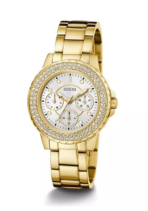 商品GUESS|Gold Tone Stainless Steel Watch,价格¥1114,第7张图片详细描述