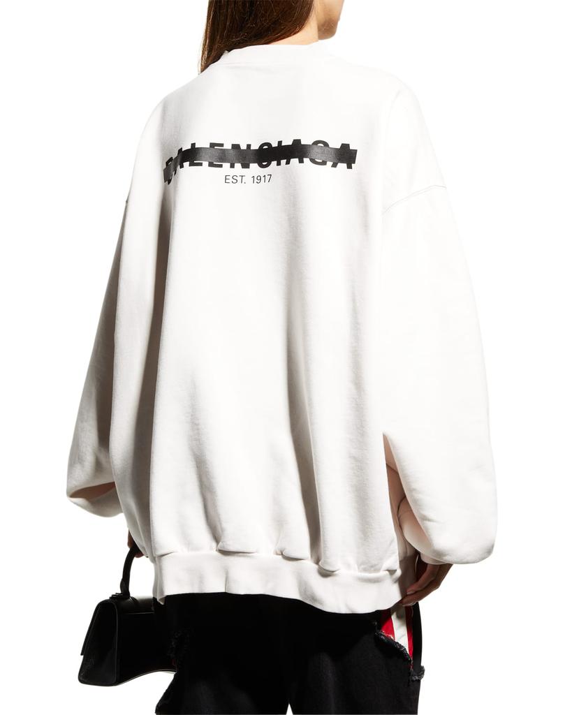 Strike 1917 Logo-Print Oversized Crewneck Sweatshirt商品第5张图片规格展示