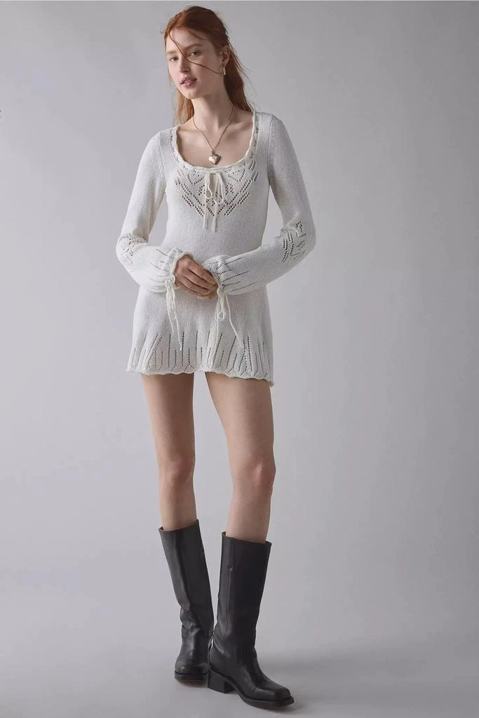商品Kimchi Blue|Kimchi Blue Catherine Pointelle Knit Babydoll Tunic Sweater,价格¥296,第3张图片详细描述