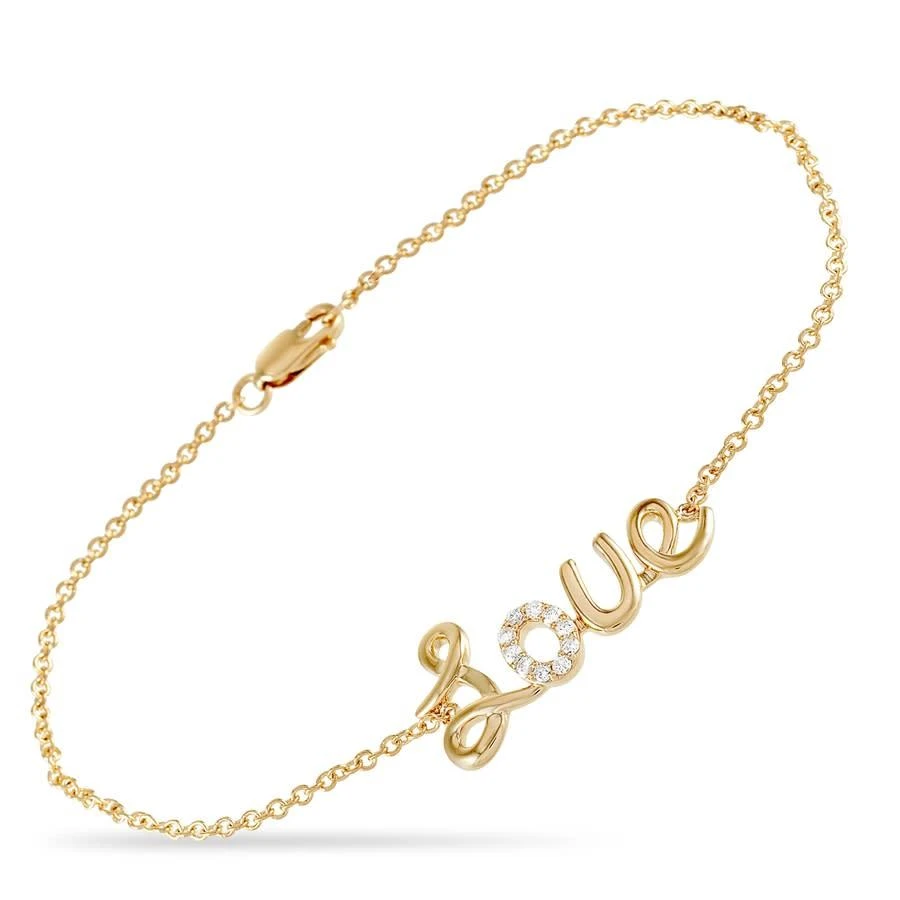 商品LB Exclusive|14K Yellow Gold 0.10ct Diamond Love Bracelet,价格¥2849,第1张图片