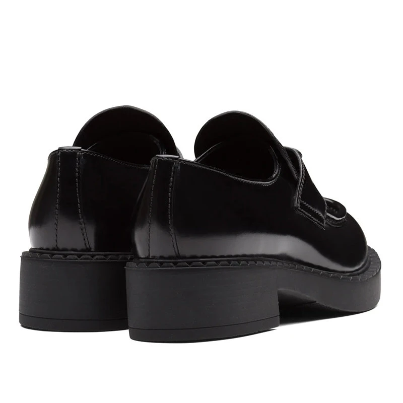商品Prada|【预售3-7天】PRADA/普拉达 21年秋冬 女士黑色亮面皮革乐福鞋1D246M_ULS_F0002_F_B050,价格¥7397,第5张图片详细描述