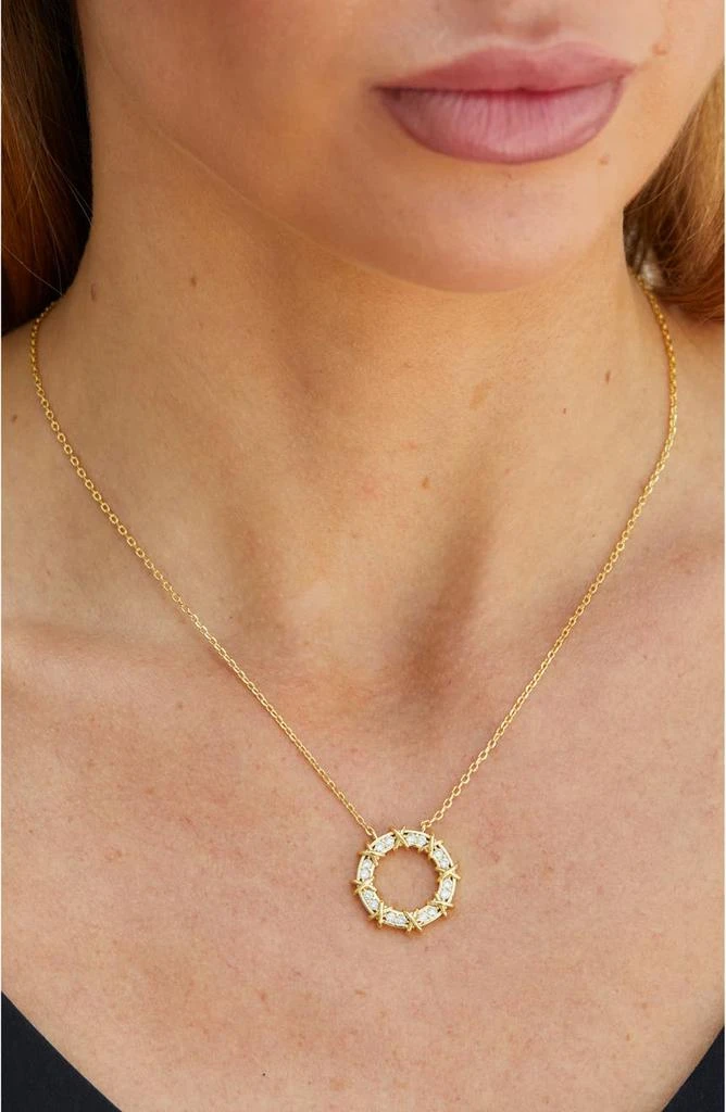 商品Savvy Cie Jewels|18K Gold Plated Cubic Zirconia X & O Pendant Necklace,价格¥195,第2张图片详细描述