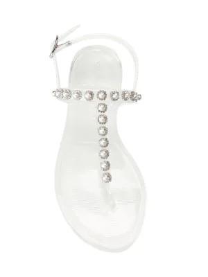 商品Stuart Weitzman|Pearl Crystal-Embellished Jelly Thong Sandals,价格¥665,第7张图片详细描述