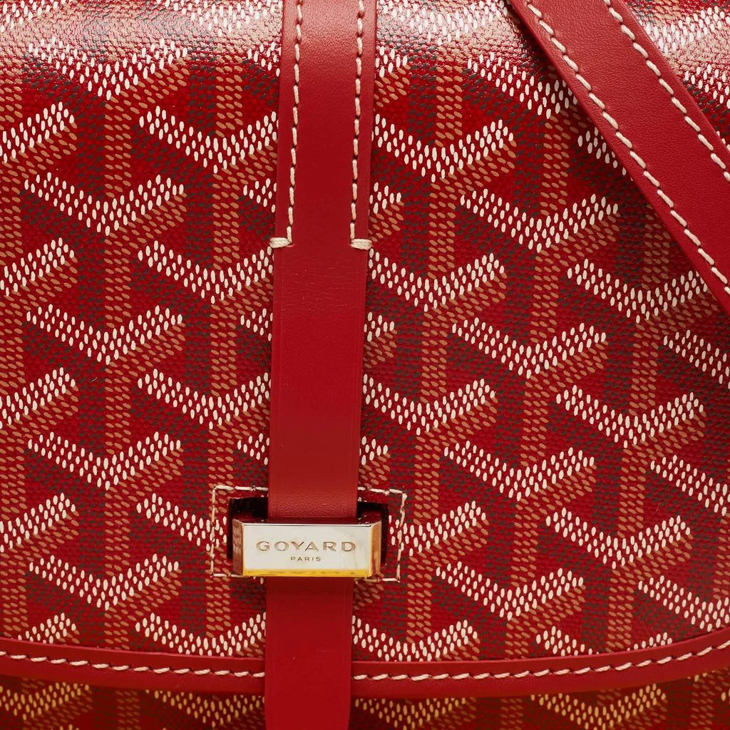 商品Goyard|Goyard Red Goyardine Coated Canvas and Leather Belvedere II PM Bag,价格¥28365,第5张图片详细描述