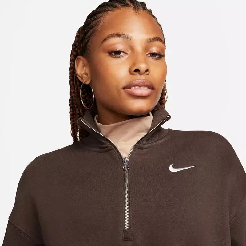 商品NIKE|Nike Women's Sportswear Phoenix Fleece Oversized 1/2-Zip Crop Sweatshirt,价格¥276,第5张图片详细描述