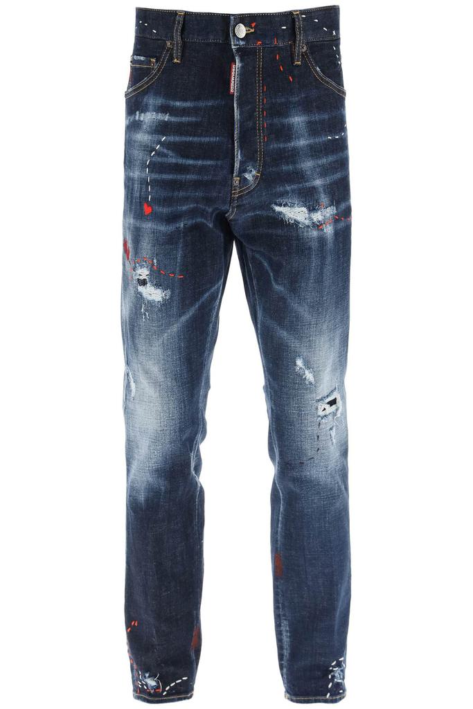 Dsquared2 jeans with decorative topstitching商品第1张图片规格展示