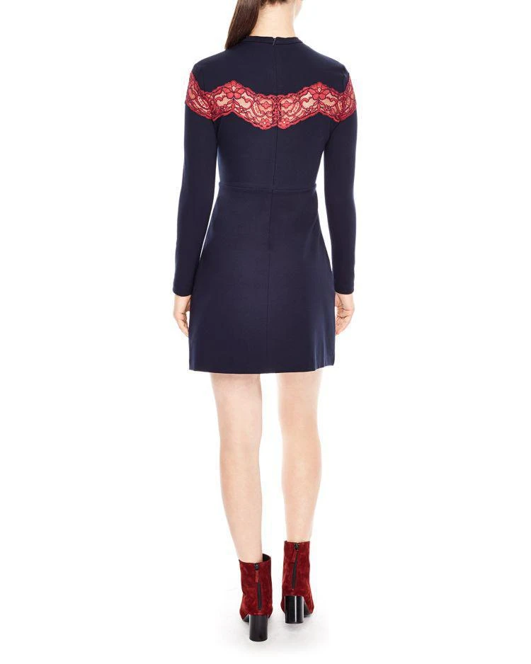 商品Sandro|Inset-Lace Fit & Flare Dress,价格¥2088,第2张图片详细描述