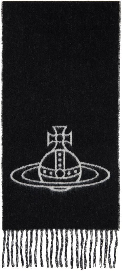 商品Vivienne Westwood|Black & White Single Orb Scarf,价格¥811,第1张图片