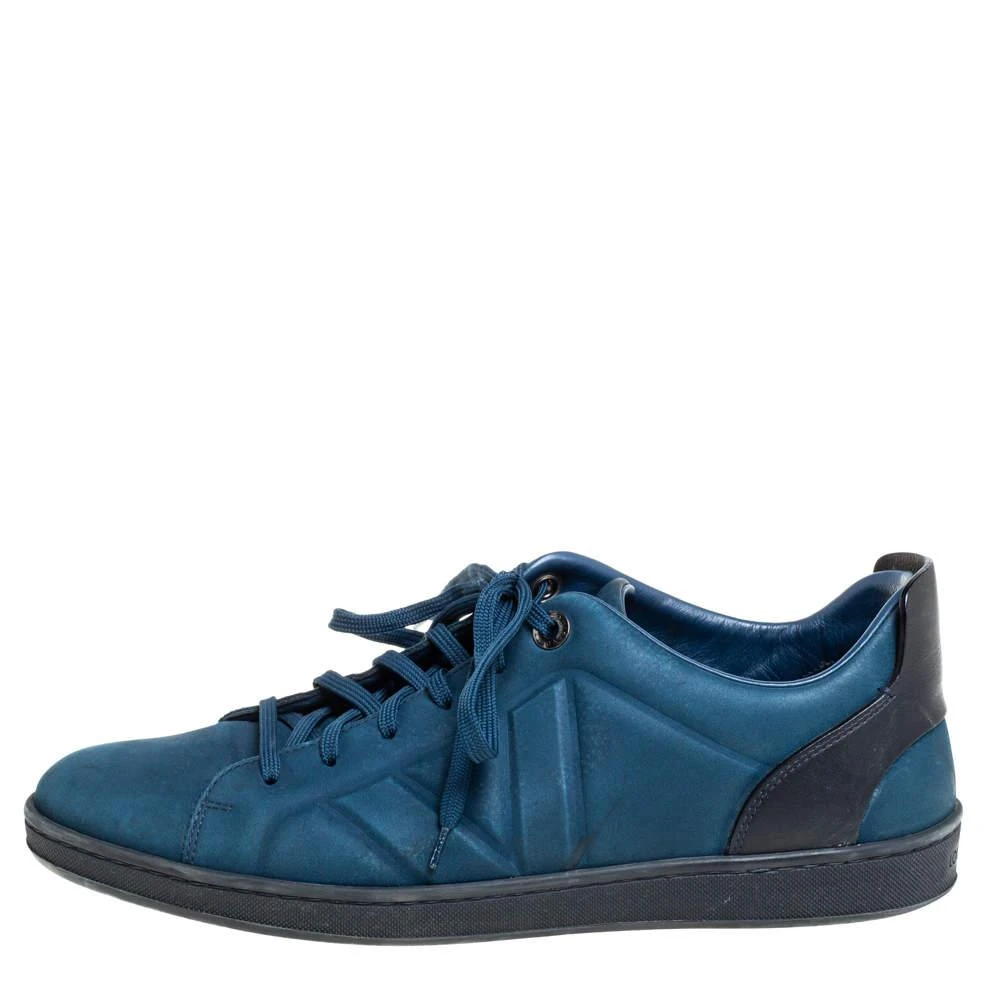 商品[二手商品] Louis Vuitton|Louis Vuitton Blue/Black Nubuck And Leather Low Top Sneakers Size 43,价格¥3434,第2张图片详细描述