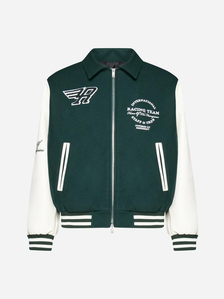 商品Represent|Wool and leather varsity bomber jacket,价格¥1799,第1张图片