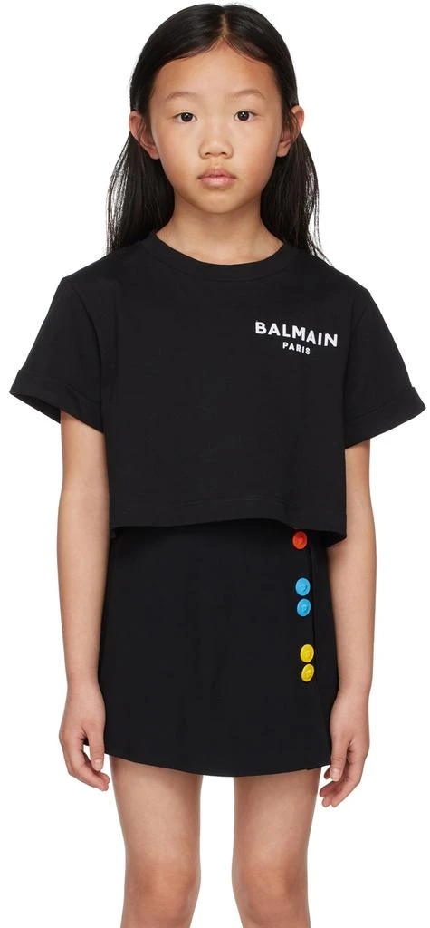 商品Balmain|Kids Black Small Logo T-Shirt,价格¥501,第1张图片