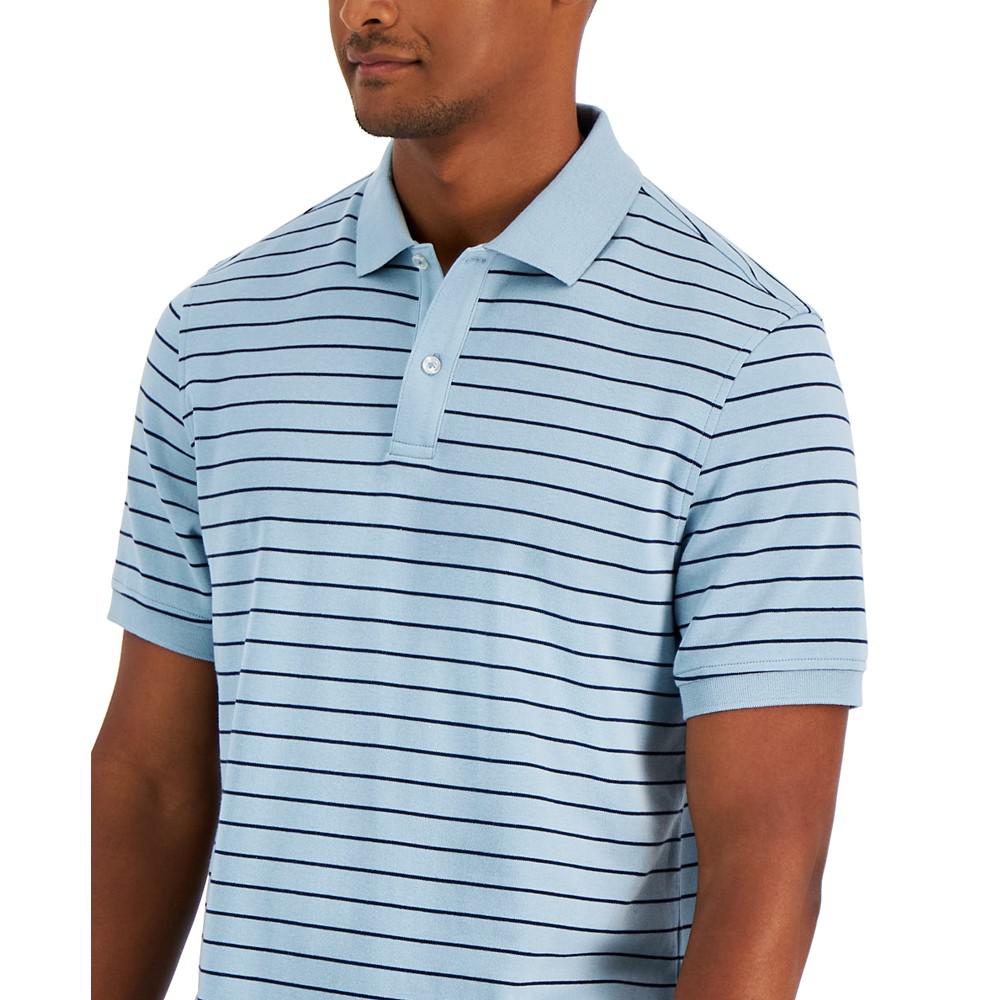 Men's Striped Interlock Polo Shirt, Created for Macy's商品第3张图片规格展示