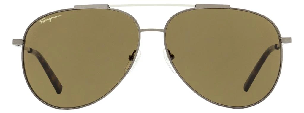 商品Salvatore Ferragamo|Salvatore Ferragamo Unisex Aviator Sunglasses SF265S 068 Ruthenium/Tortoise 62mm,价格¥790,第2张图片详细描述