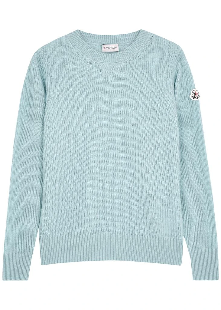 商品Moncler|Light blue wool and cashmere-blend jumper,价格¥4899,第1张图片