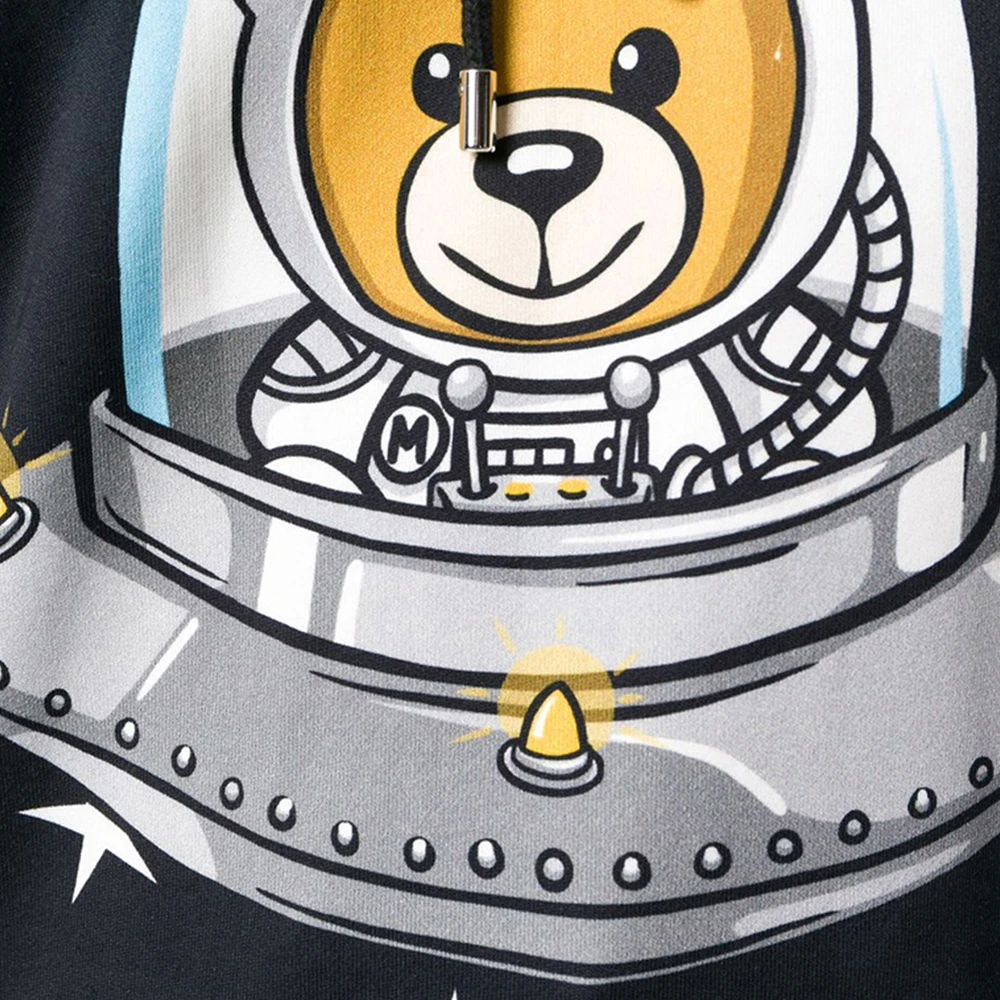 Moschino 莫斯奇诺 女士黑色宇宙飞船玤泰迪熊连帽卫衣 DV1702-5427-1555 商品