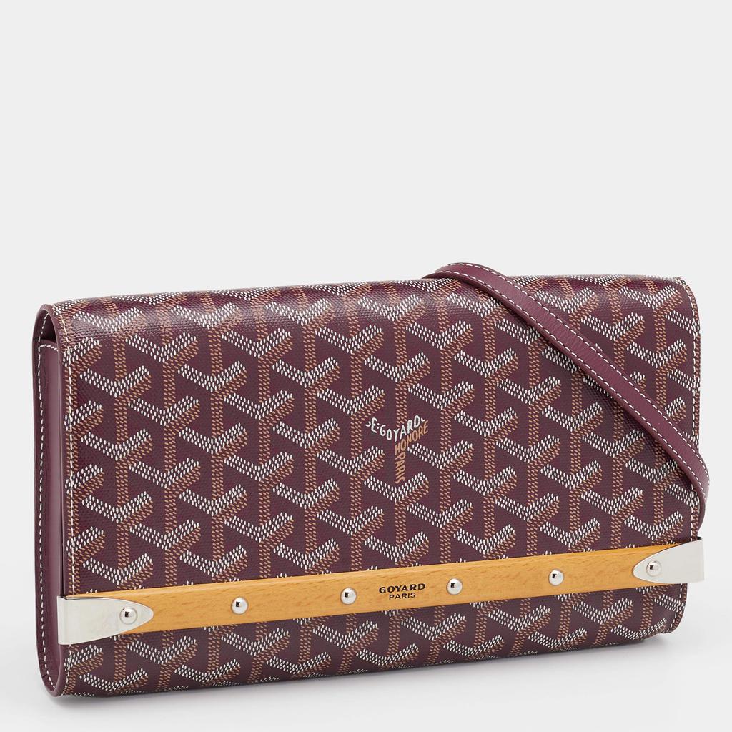 Goyard Burgundy Goyardine Coated Canvas and Leather Monte Carlo Bois Shoulder Bag商品第3张图片规格展示