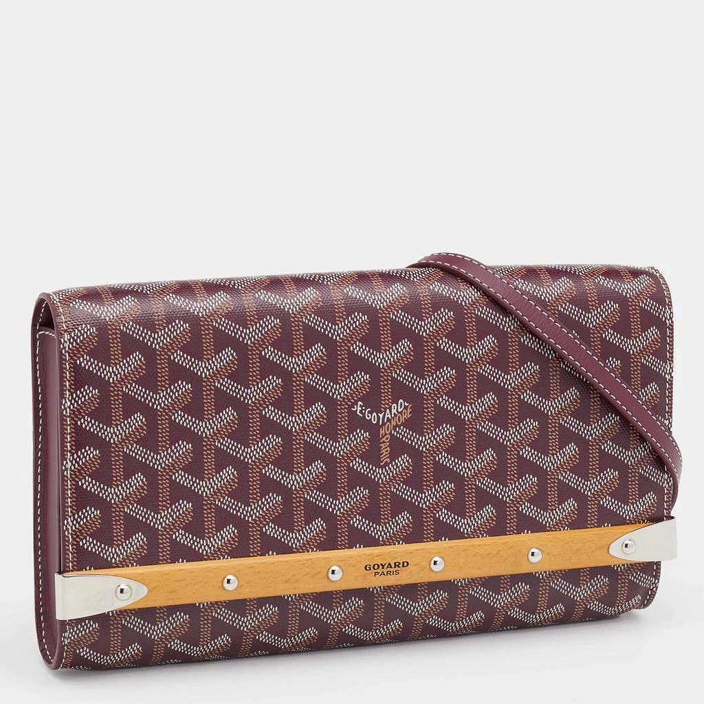 商品[二手商品] Goyard|Goyard Burgundy Goyardine Coated Canvas and Leather Monte Carlo Bois Shoulder Bag,价格¥19267,第3张图片详细描述