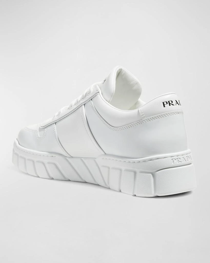 商品Prada|Men's Fly Blok Triangle Logo Leather Sneakers,价格¥4256,第5张图片详细描述