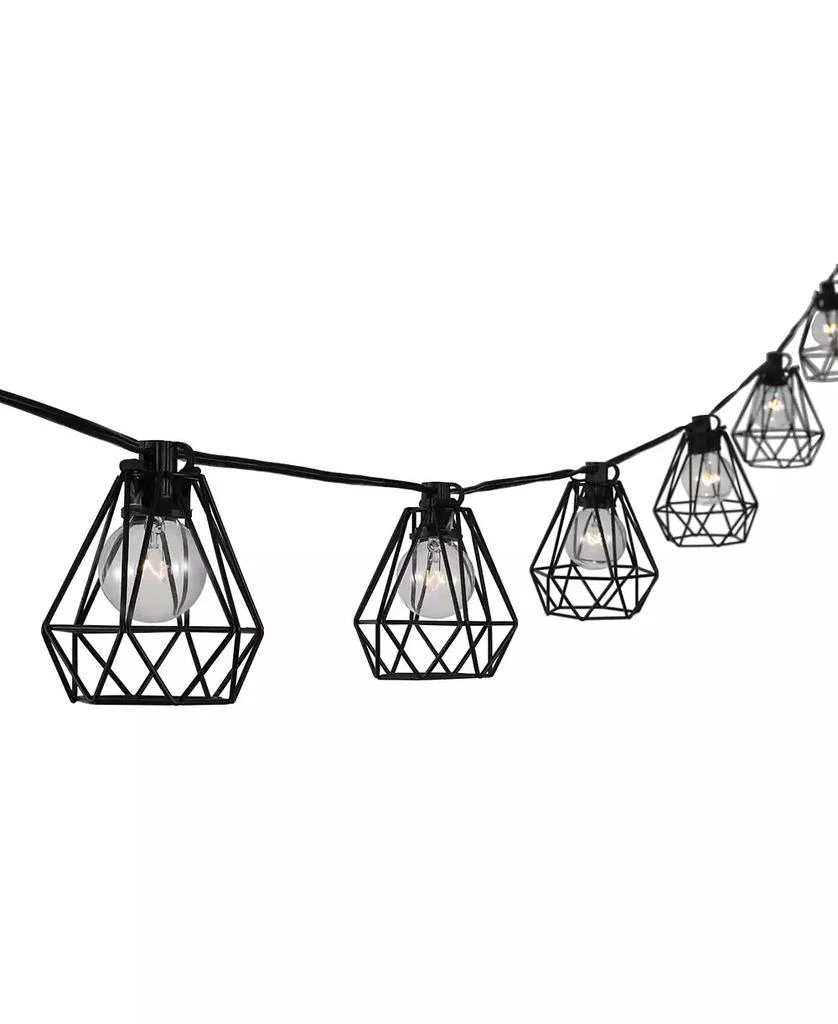 商品JONATHAN Y|10-Light Indoor and Outdoor Contemporary Transitional Incandescent G40 Diamond Cage String Lights,价格¥507,第2张图片详细描述