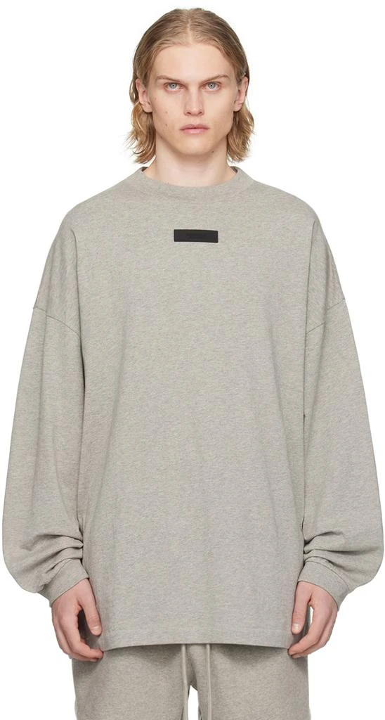 商品Essentials|Gray Crewneck Long Sleeve T-Shirt,价格¥472,第1张图片