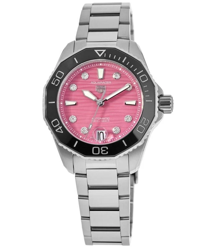 商品TAG Heuer|Tag Heuer Aquaracer Professional 300 Date Pink Diamond Dial Steel Women's Watch WBP231J.BA0618,价格¥23888,第1张图片