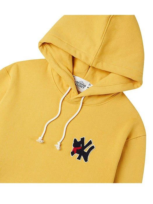 商品beyondcloset|Classic Baseball Logo Wappen Fleece-Back Hoodie Yellow,价格¥612,第2张图片详细描述