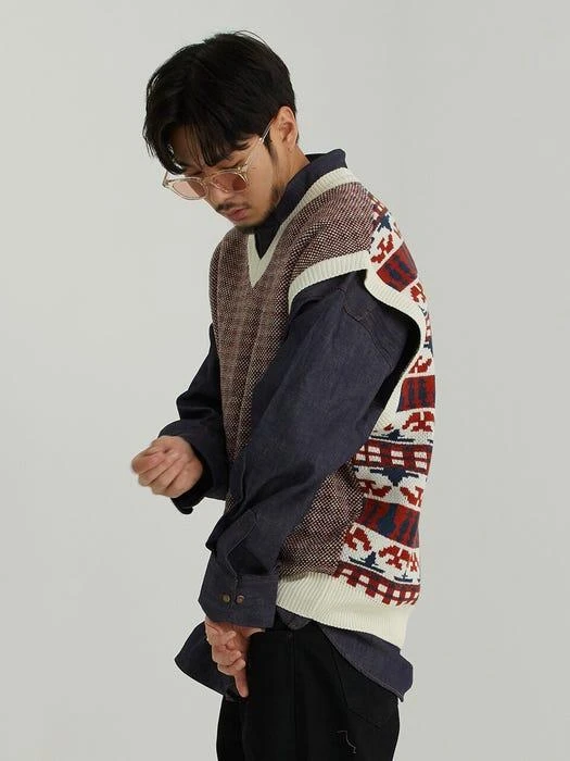 商品OTHERFITS|Over Knit Vest _ Red,价格¥561,第1张图片