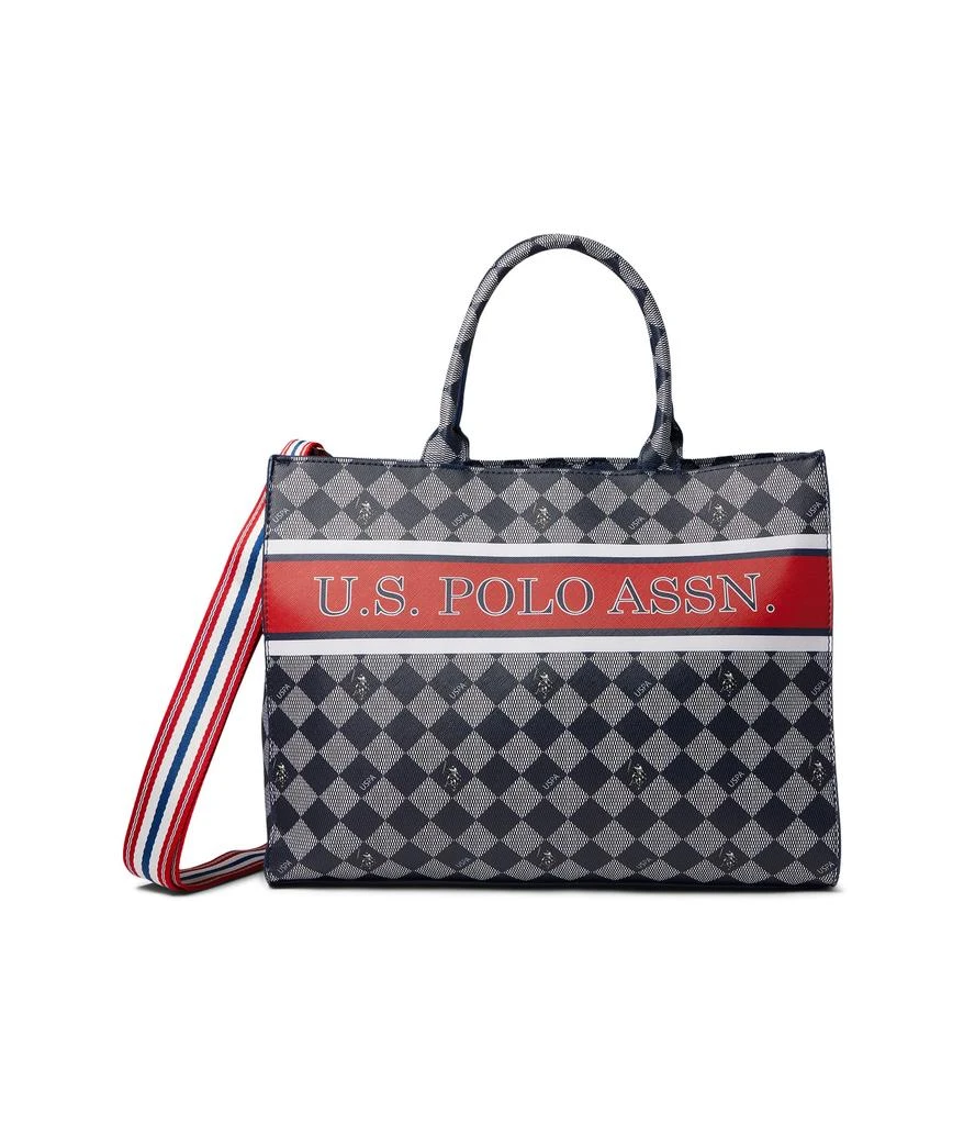 商品U.S. POLO ASSN.|Diamond Stripe Book Tote,价格¥340,第1张图片