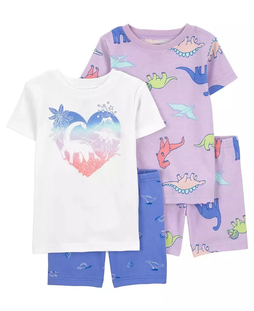 商品Carter's|Toddler Girls Dinosaur Snug Fit Cotton Pajama, 4 Piece Set,价格¥92,第1张图片