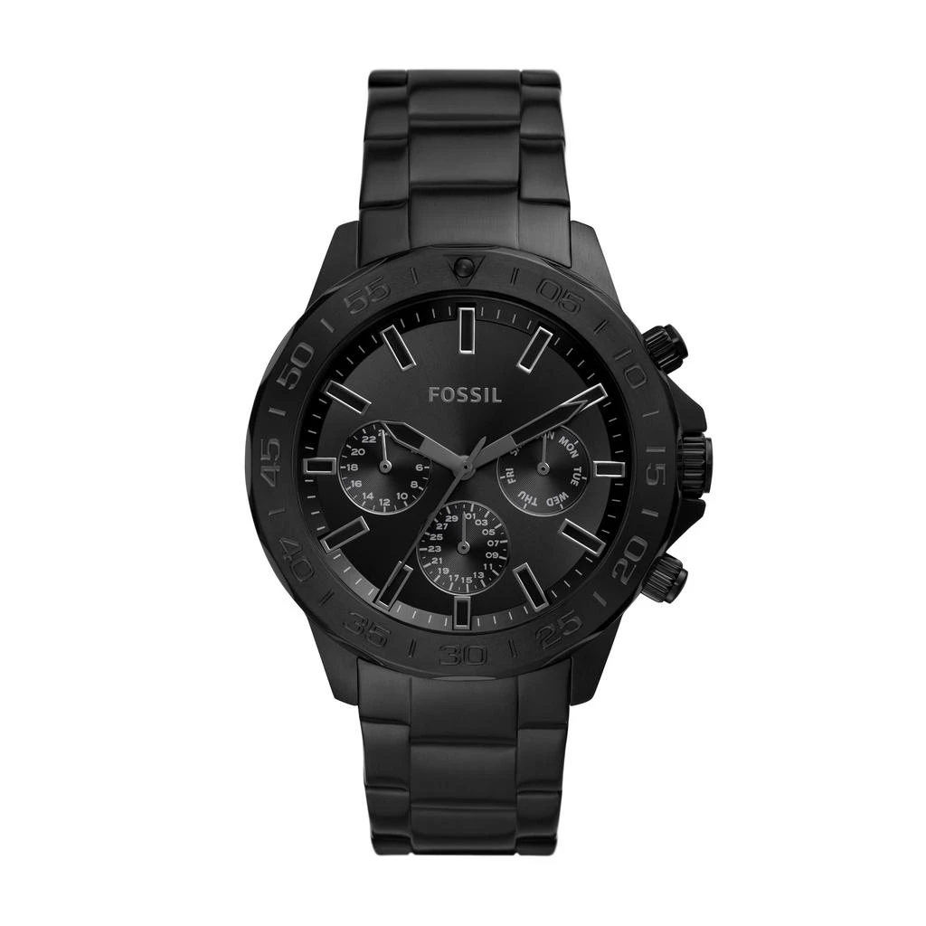 商品Fossil|Men's Bannon Multifunction, Black-Tone Stainless Steel Watch,价格¥789,第1张图片