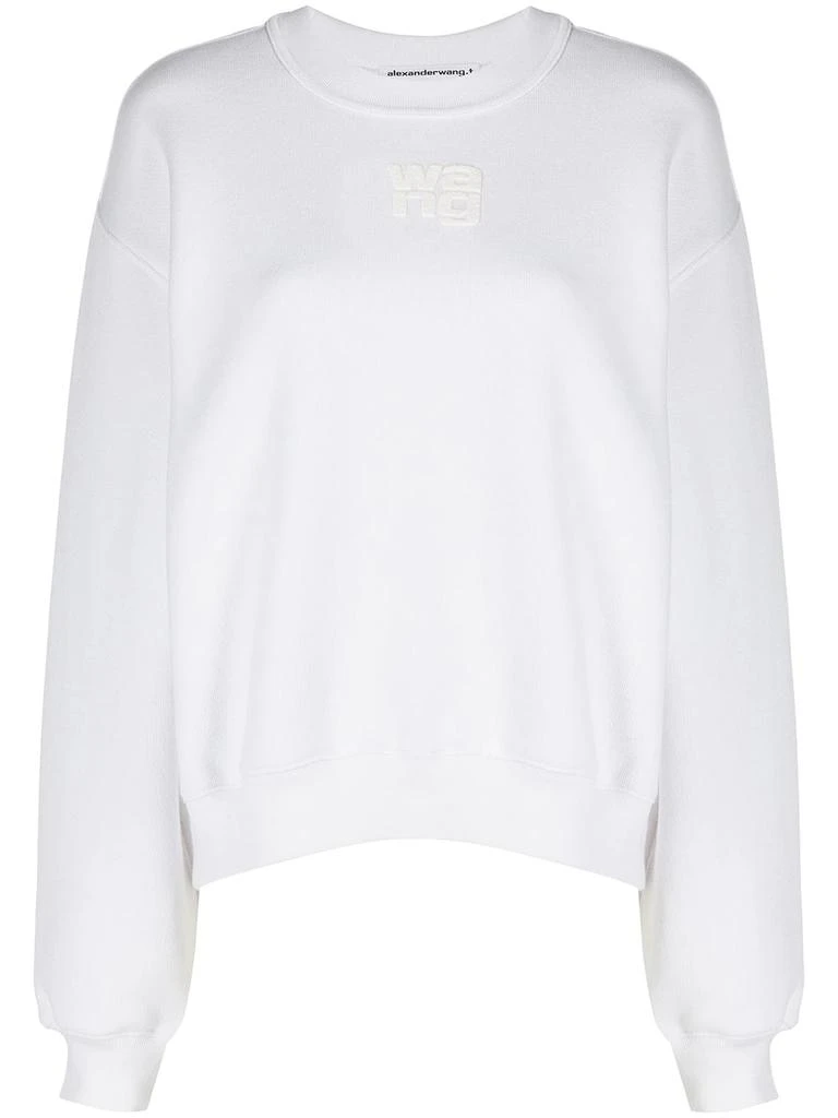 商品Alexander Wang|T BY ALEXANDER WANG WOMEN ESSENTIAL TERRY CREWNECK SWEATSHIRT W/ PAUFF PAINT LOGO,价格¥1310,第5张图片详细描述