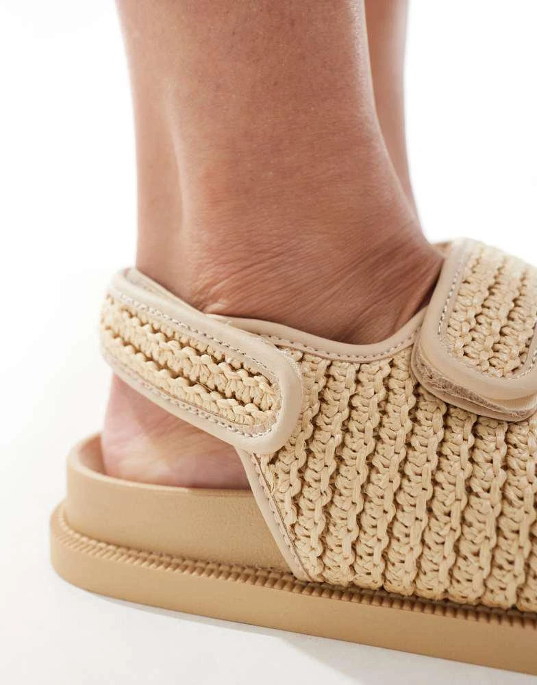 商品SEQWL|SEQWL Kidman double strap raffia sandal in natural,价格¥105,第3张图片详细描述