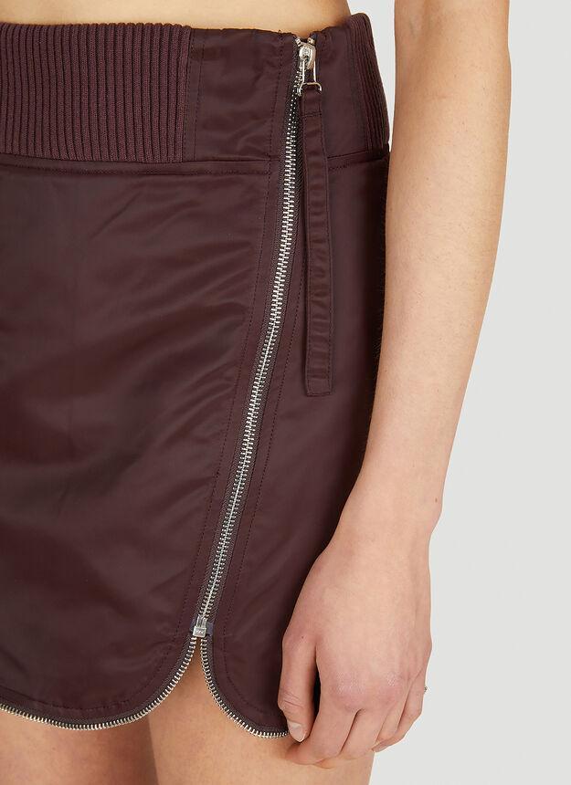 商品Helmut Lang|Bomber Skirt in Burgundy,价格¥1381,第7张图片详细描述