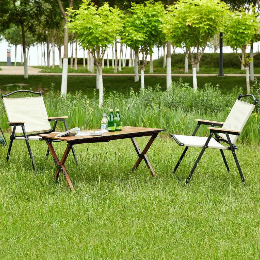 商品Simplie Fun|3-piece Folding Outdoor Table and two chairs,价格¥2910,第1张图片