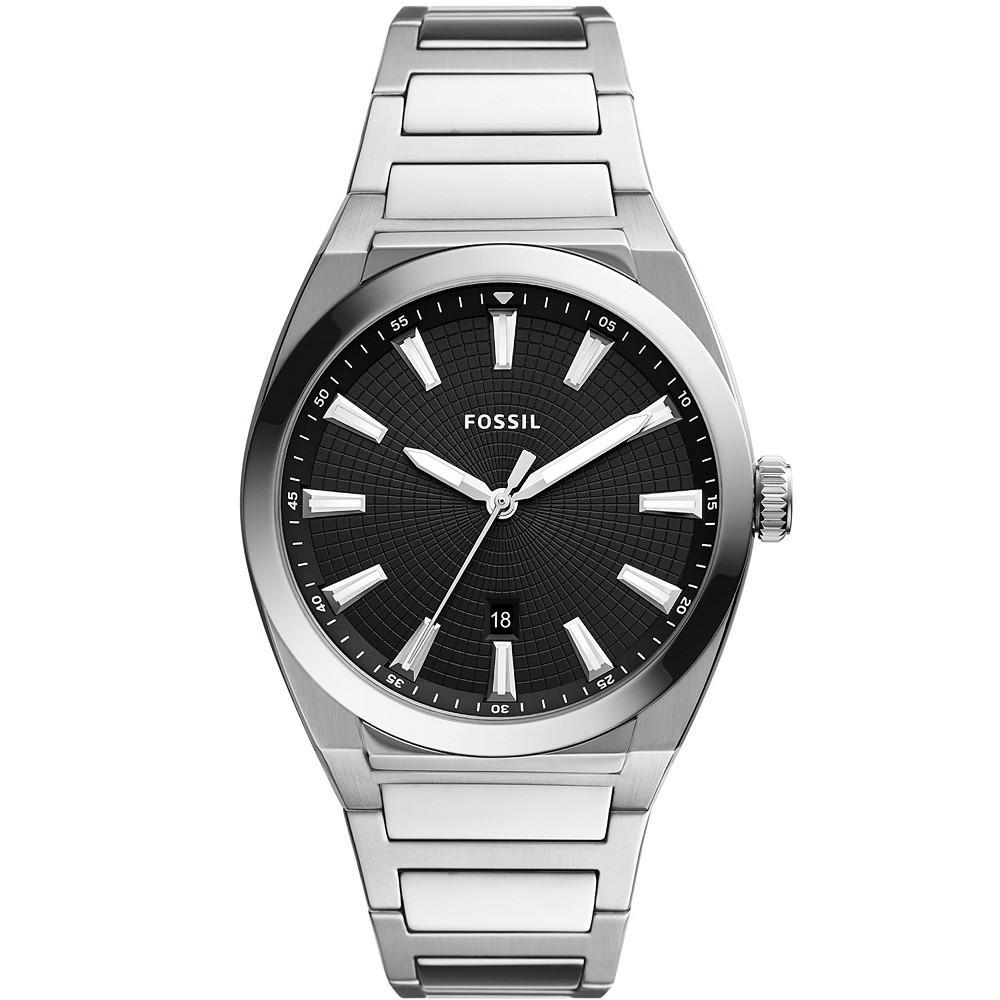 商品Fossil|Men's Everett Silver-Tone Stainless Steel Bracelet Watch 42mm,价格¥1163,第1张图片