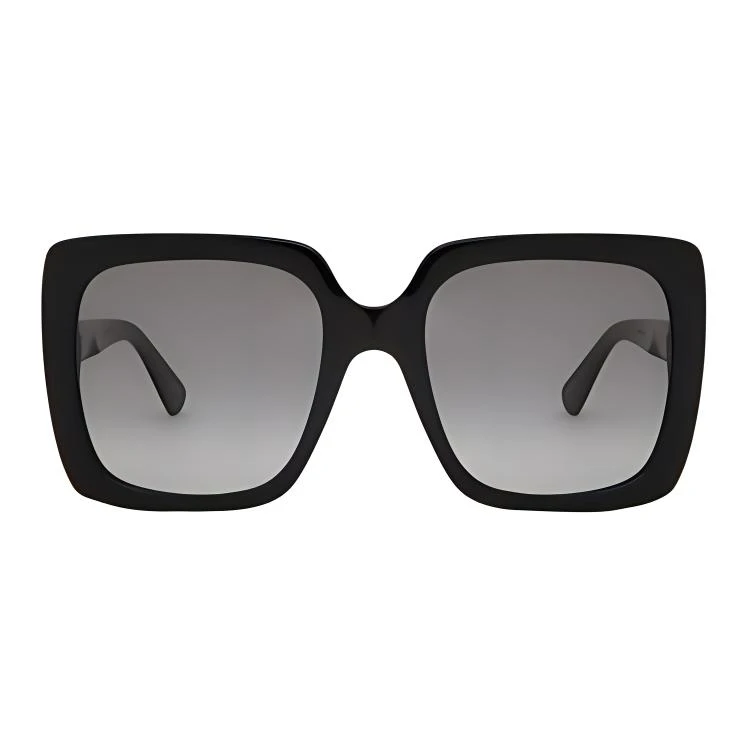 商品[国内直发] Gucci|【可配��度数】 古驰 钻石镶嵌logo方框墨镜 板材镜架 方形 太阳眼镜 女款 黑灰色,价格¥2648,第7张图片详细描述