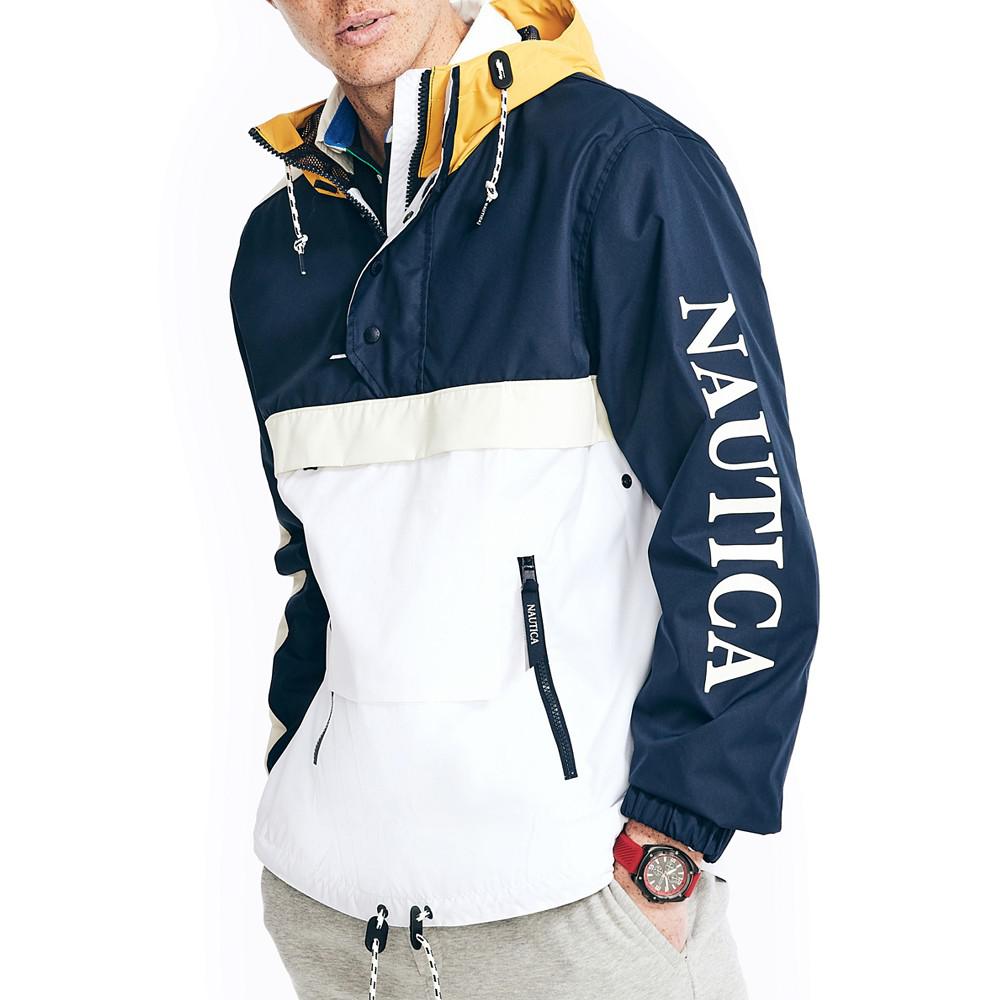 Men's Quarter-Zip Colorblocked Hooded Anorak Jacket商品第1张图片规格展示