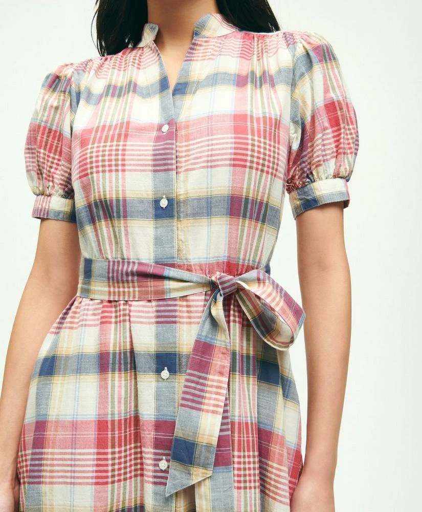 商品Brooks Brothers|Washed Cotton Madras Belted Shirt Dress,价格¥785,第2张图片详细描述