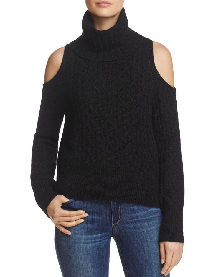 商品Theory|Cold-Shoulder Cabled Turtleneck Sweater,价格¥878,第1张图片