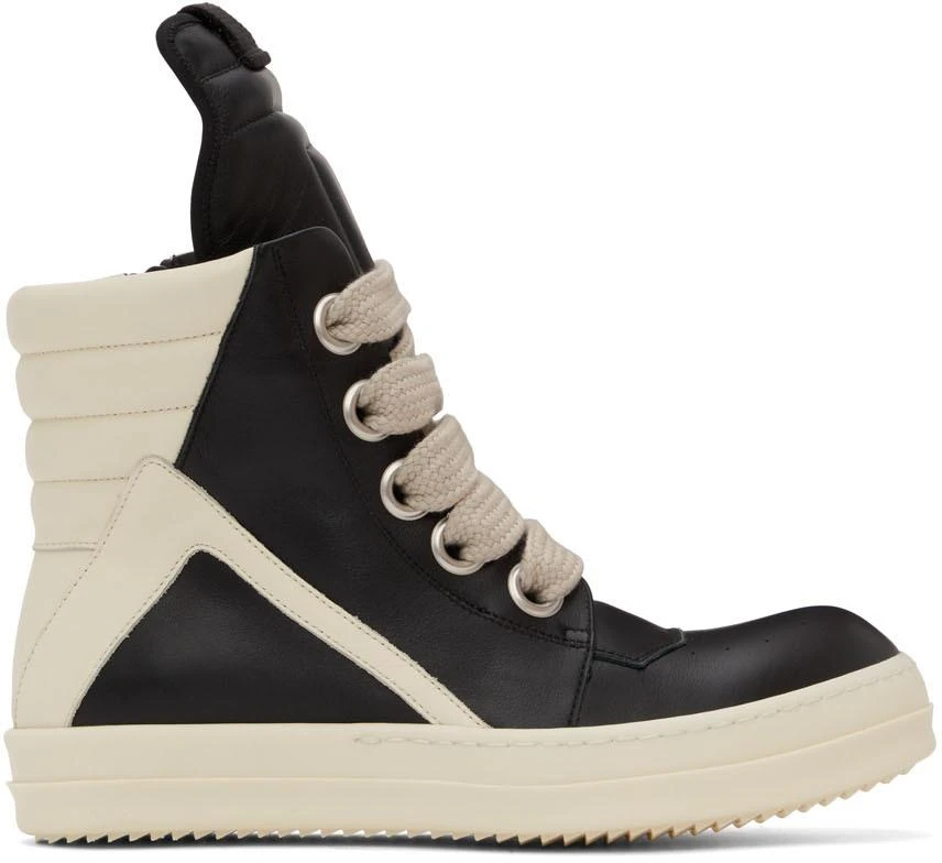 商品Rick Owens|黑色 Jumbo Laces Geobasket 高帮运动鞋,价格¥10906,第1张图片