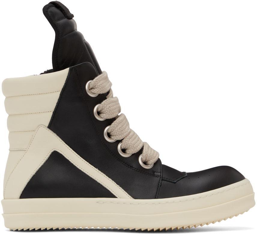 商品Rick Owens|黑色 Jumbo Laces Geobasket 高帮运动鞋,价格¥10104,第1张图片