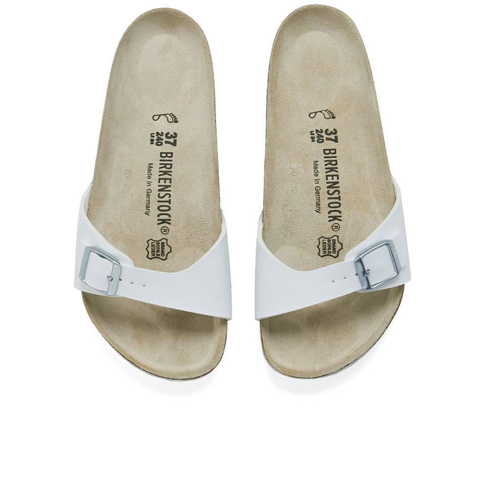 商品Birkenstock|Birkenstock Women's Madrid Slim Fit Single Strap Sandals - White,价格¥491,第4张图片详细描述