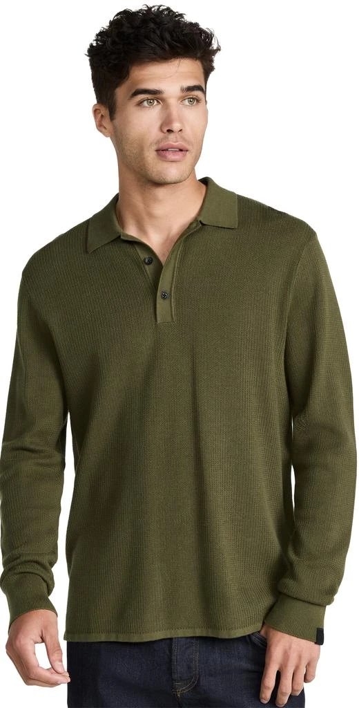 商品Rag & Bone|Rag & Bone Harvey Long Sleeve Polo,价格¥615,第1张图片