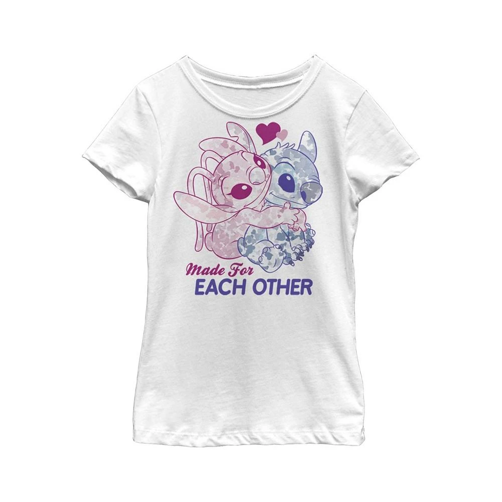 商品Disney|Girl's Lilo & Stitch Valentine's Day Made For Each Other  Child T-Shirt,价格¥202,第1张图片