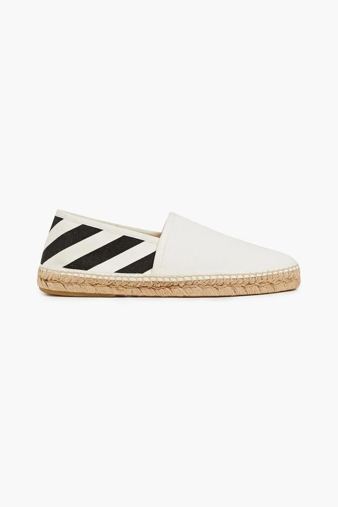 商品Off-White|Striped cotton-canvas espadrilles,价格¥776,第1张图片