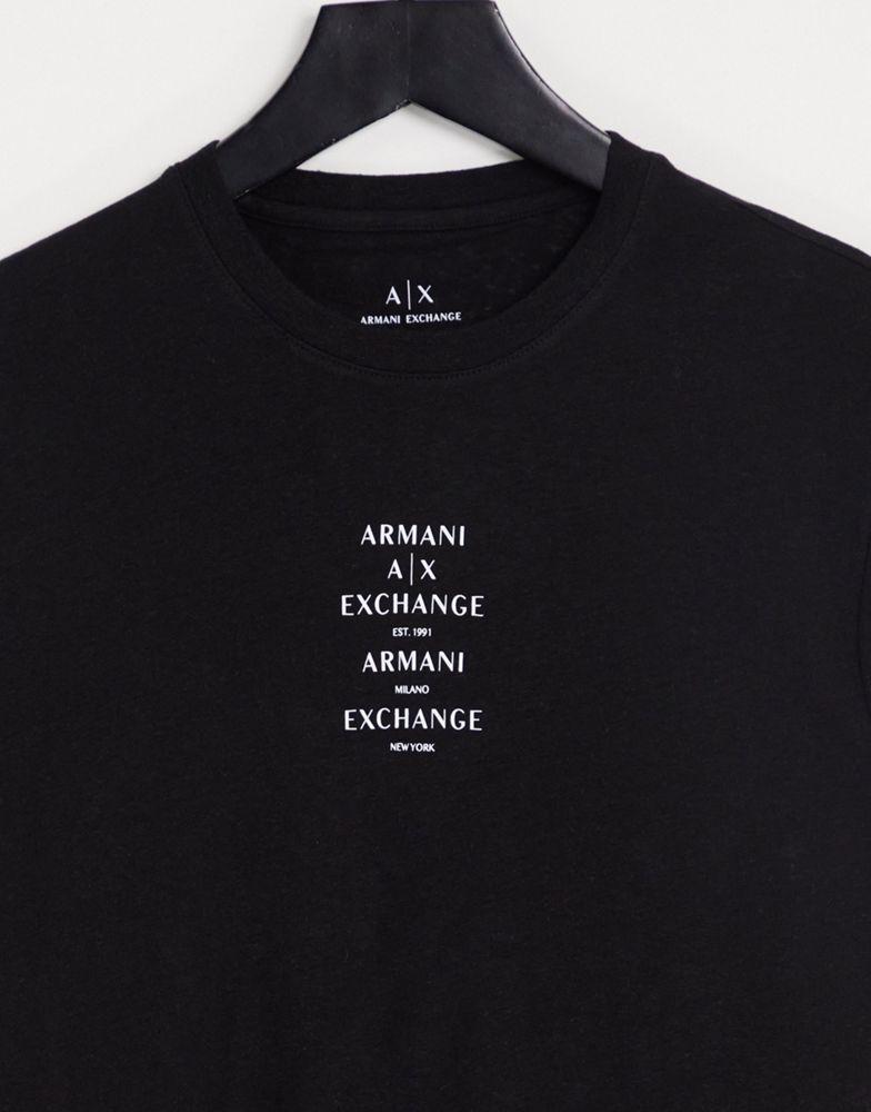 Armani Exchange city print t-shirt in black商品第4张图片规格展示